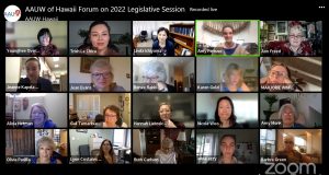 AAUW Hawaii Forum for 2022 Legislative Session